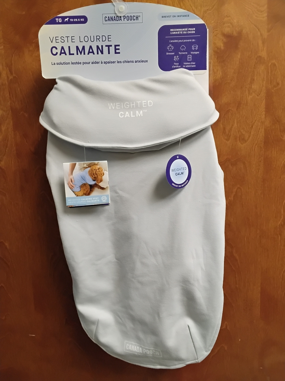 Dog's Weighted Calming Vest - Light Grey - Size XL - New with Tags
